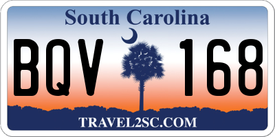 SC license plate BQV168