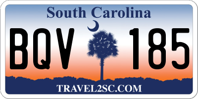 SC license plate BQV185