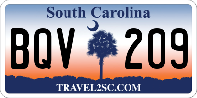 SC license plate BQV209
