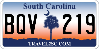 SC license plate BQV219