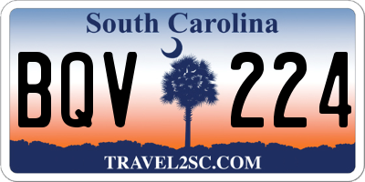 SC license plate BQV224