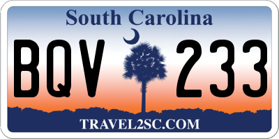 SC license plate BQV233