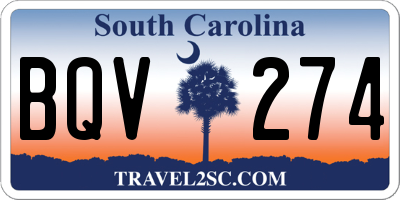 SC license plate BQV274