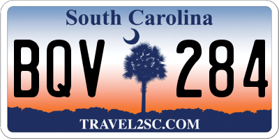 SC license plate BQV284