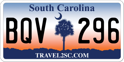 SC license plate BQV296