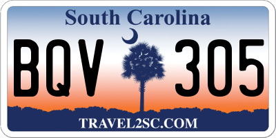 SC license plate BQV305