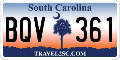 SC license plate BQV361