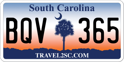 SC license plate BQV365