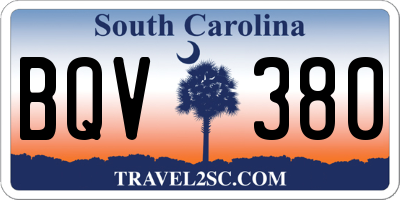 SC license plate BQV380