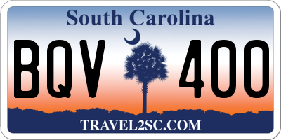 SC license plate BQV400