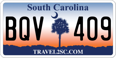SC license plate BQV409