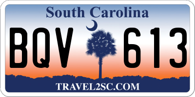 SC license plate BQV613