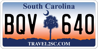 SC license plate BQV640