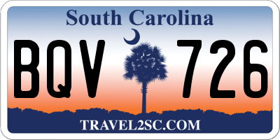 SC license plate BQV726