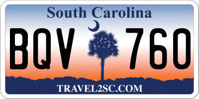 SC license plate BQV760