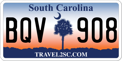 SC license plate BQV908