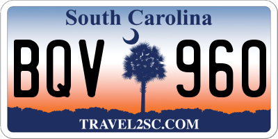 SC license plate BQV960