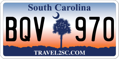 SC license plate BQV970