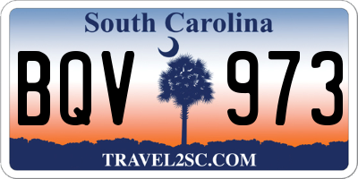 SC license plate BQV973