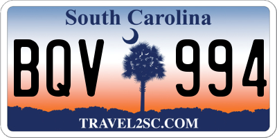 SC license plate BQV994