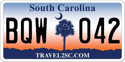 SC license plate BQW042