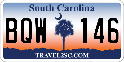 SC license plate BQW146