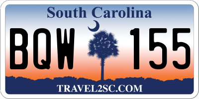 SC license plate BQW155