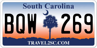 SC license plate BQW269