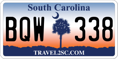 SC license plate BQW338