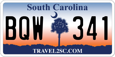 SC license plate BQW341