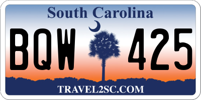 SC license plate BQW425