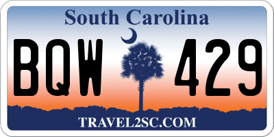 SC license plate BQW429