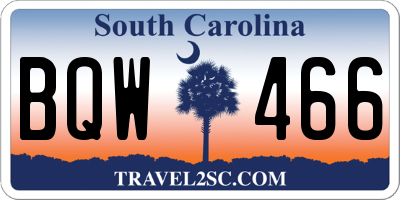 SC license plate BQW466