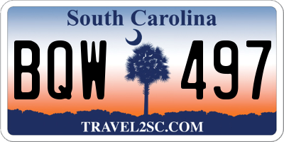 SC license plate BQW497
