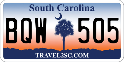 SC license plate BQW505
