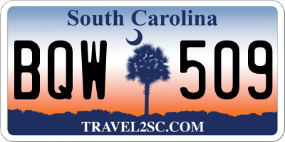 SC license plate BQW509