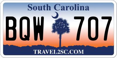 SC license plate BQW707