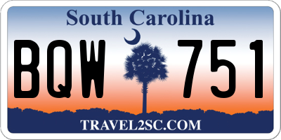 SC license plate BQW751