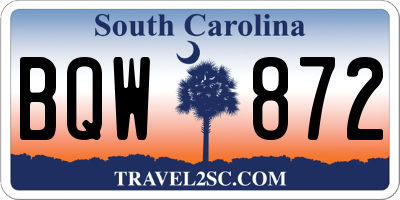 SC license plate BQW872