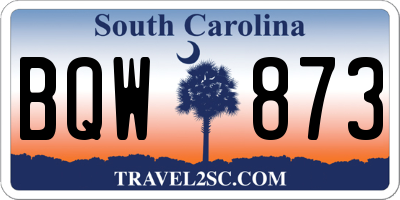 SC license plate BQW873