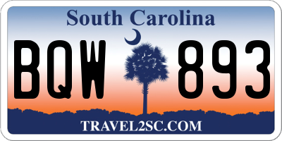 SC license plate BQW893