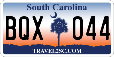 SC license plate BQX044