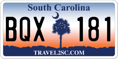 SC license plate BQX181