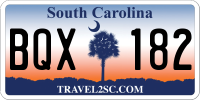 SC license plate BQX182