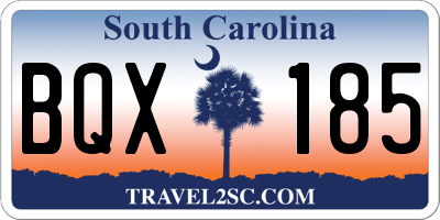 SC license plate BQX185