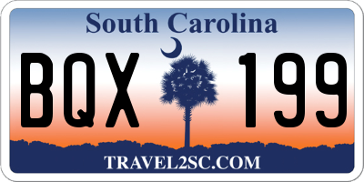 SC license plate BQX199