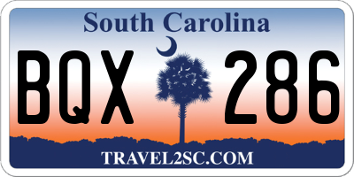 SC license plate BQX286