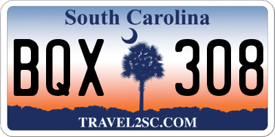 SC license plate BQX308