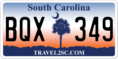 SC license plate BQX349