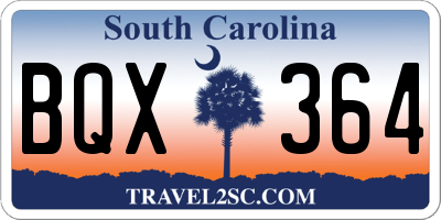 SC license plate BQX364